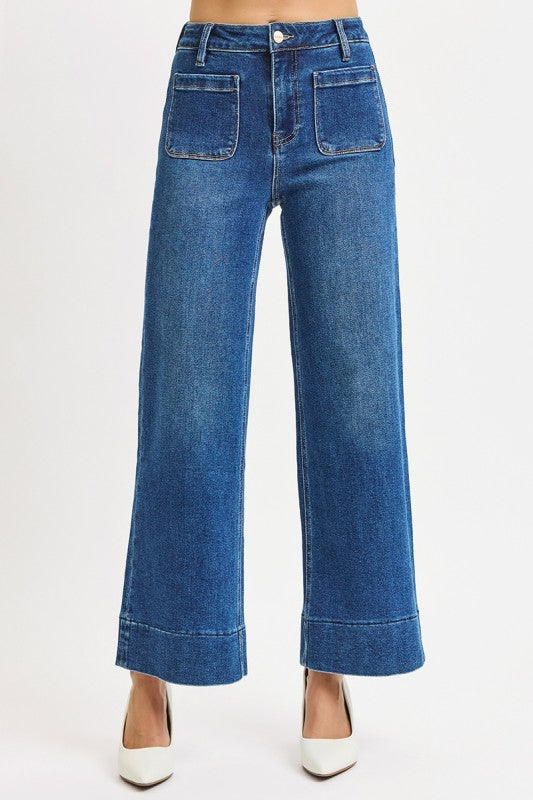 High Rise Crop Patch Pocket Jean