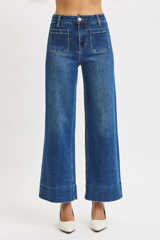 High Rise Crop Patch Pocket Jean