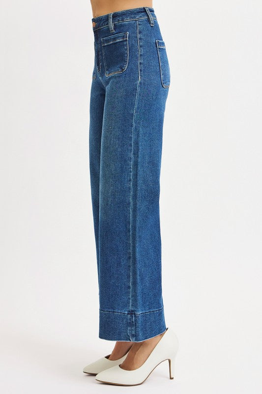 High Rise Crop Patch Pocket Jean