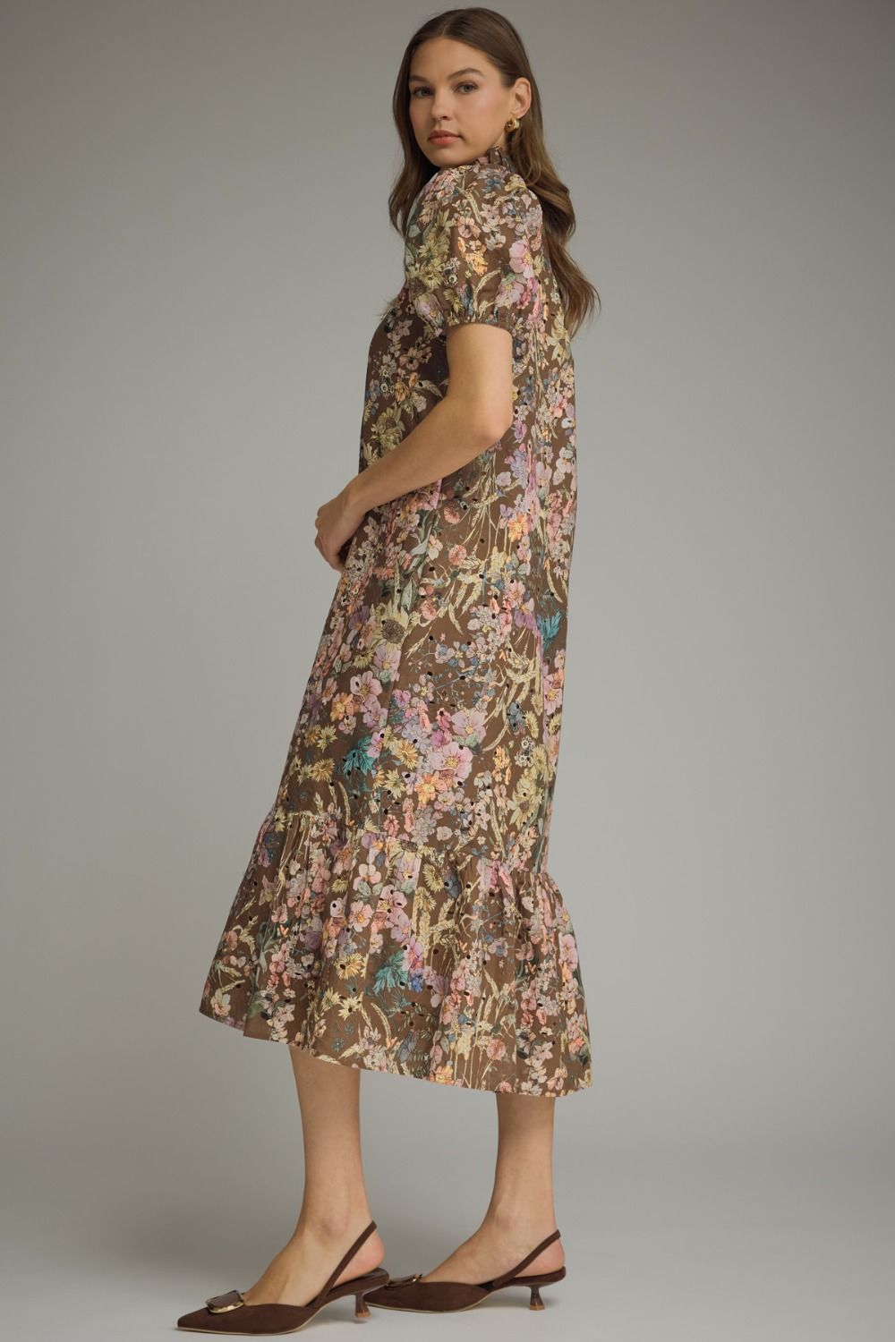 Floral Eyelet Midi Dress