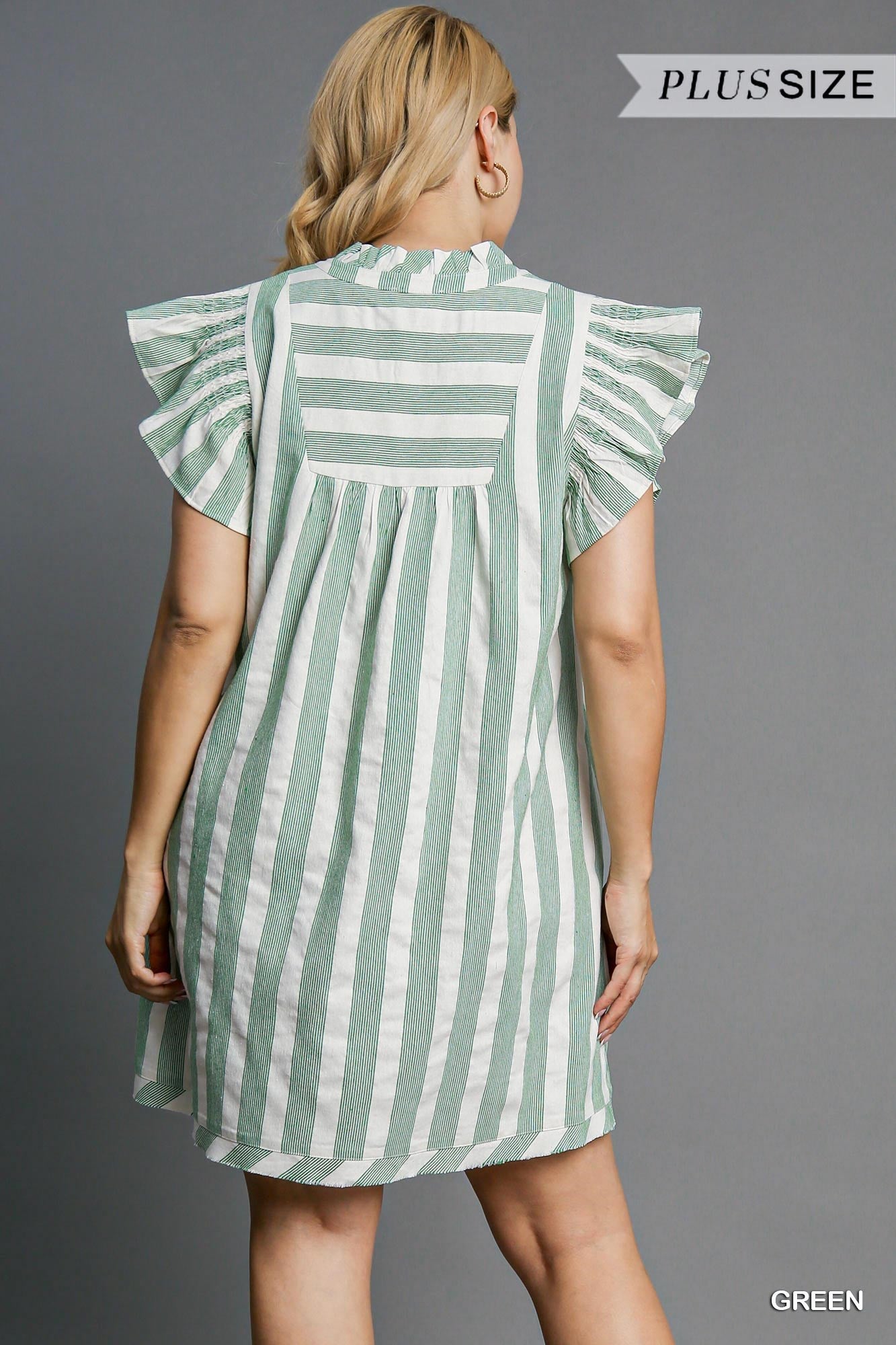 Striped V-Neck Dress