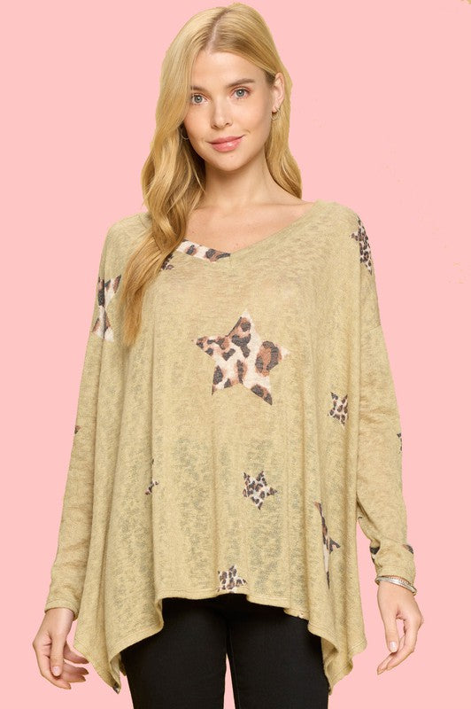 Leopard Star Printed Tiara Top