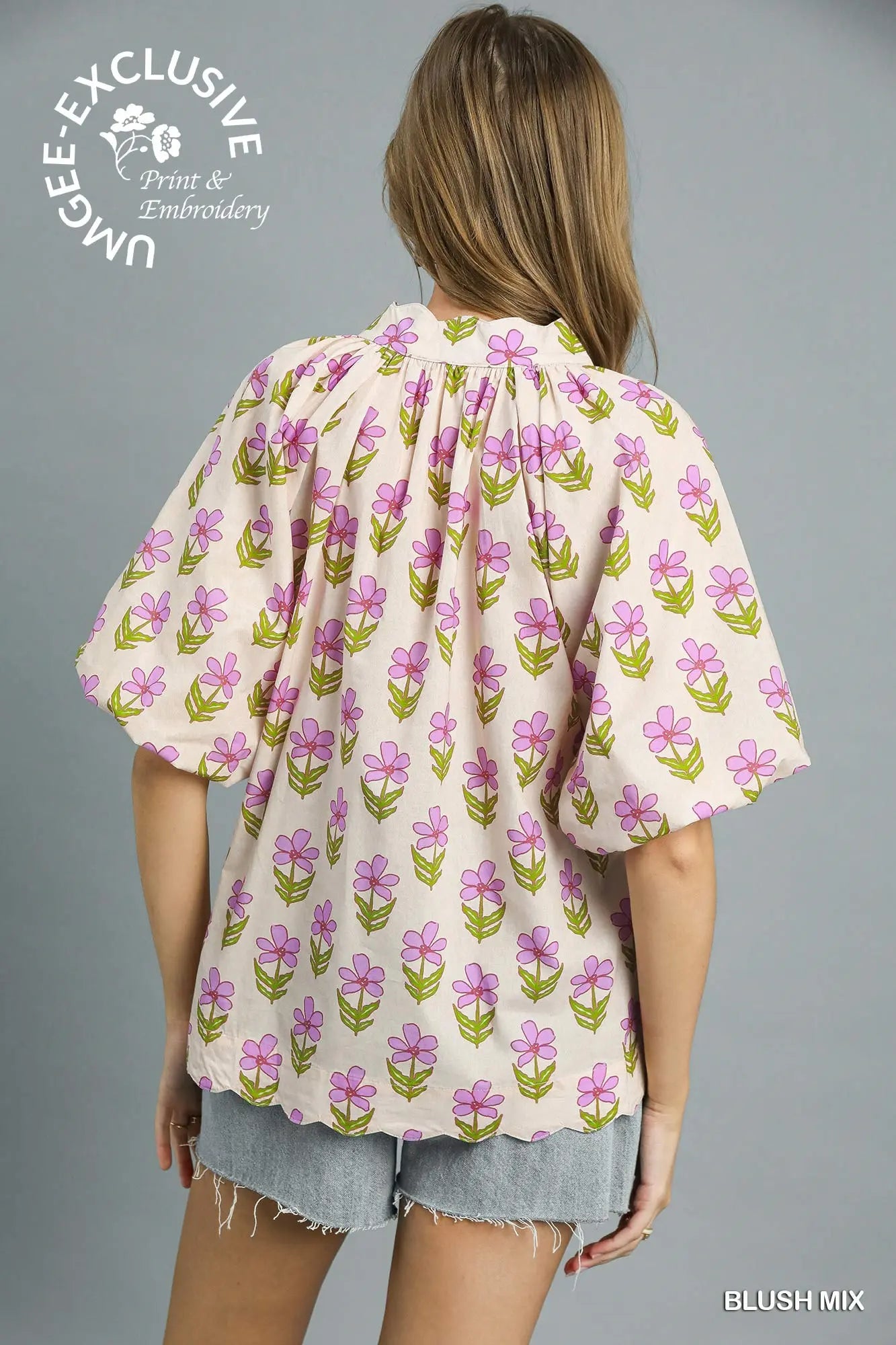Floral Puff Sleeve Blouse