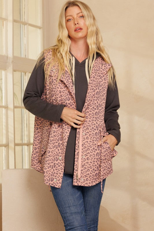 Leopard Printed Waist Vest