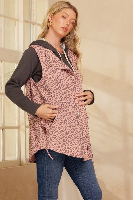 Leopard Printed Waist Vest