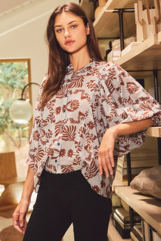 Printed Woven Top