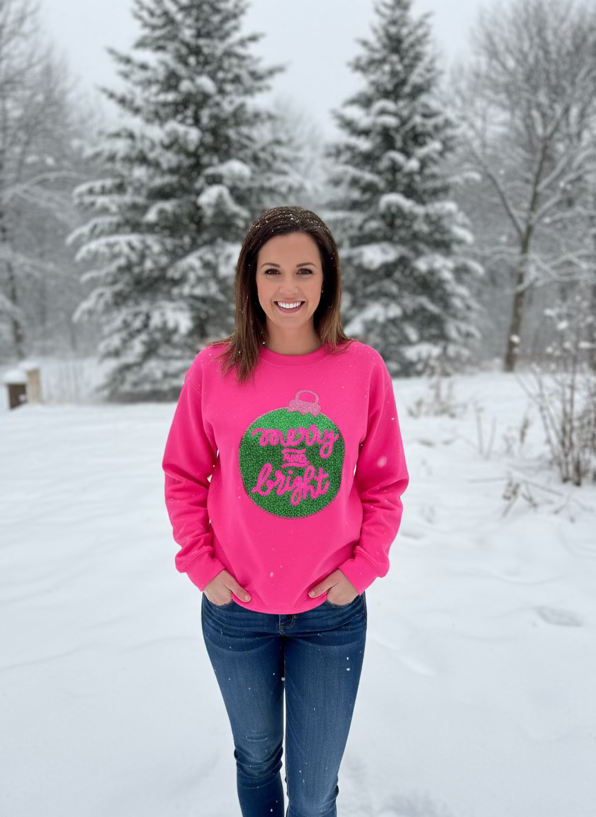 Merry and Bright Ornament Sweatshirt