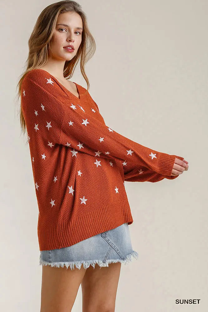 Star Stamped Sweater
