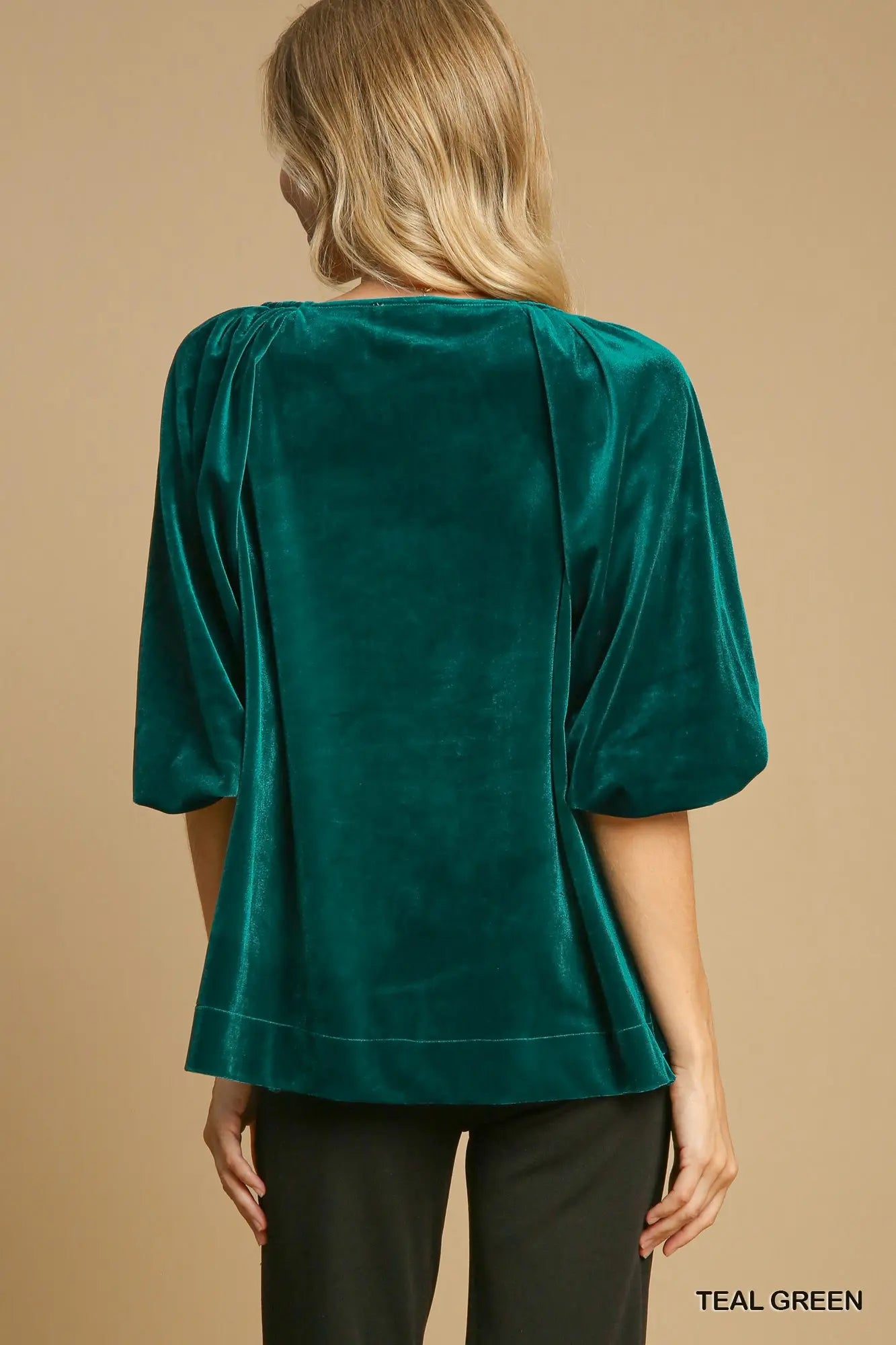 Velvet Top with Rhinestone Detail