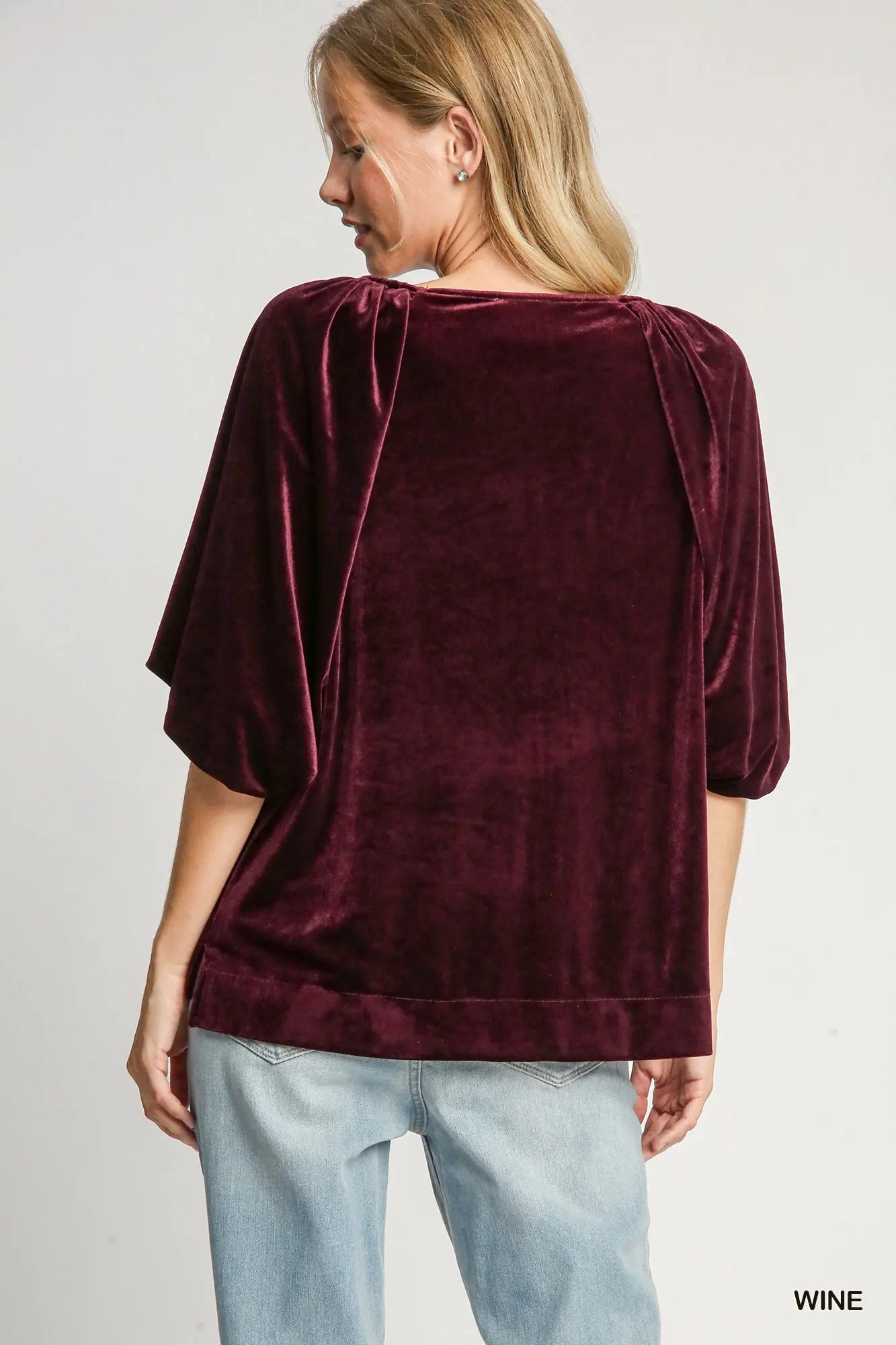 Velvet Top with Rhinestone Detail