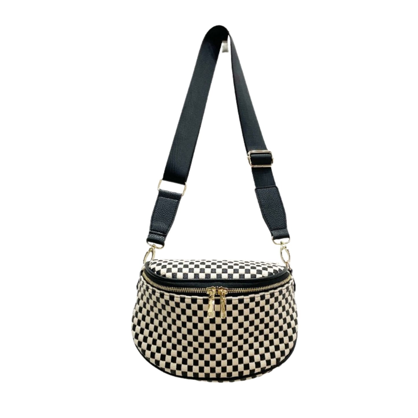 Woven Checkered Cross Body