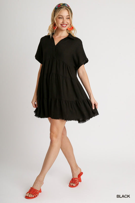 Umgee Black Linen Dress