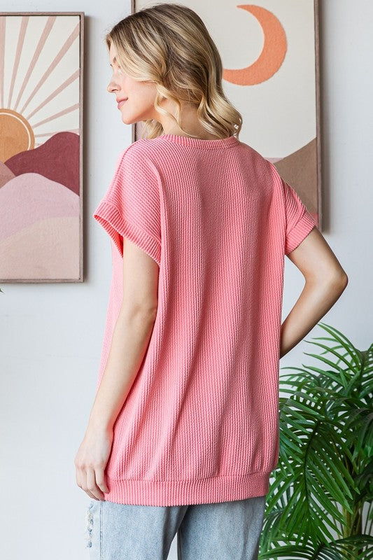 Ribbed Texas Sequins Top