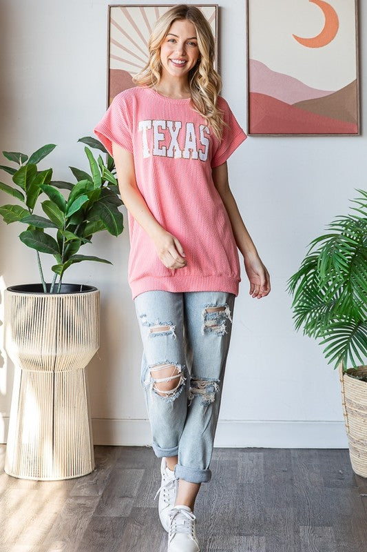 Ribbed Texas Sequins Top