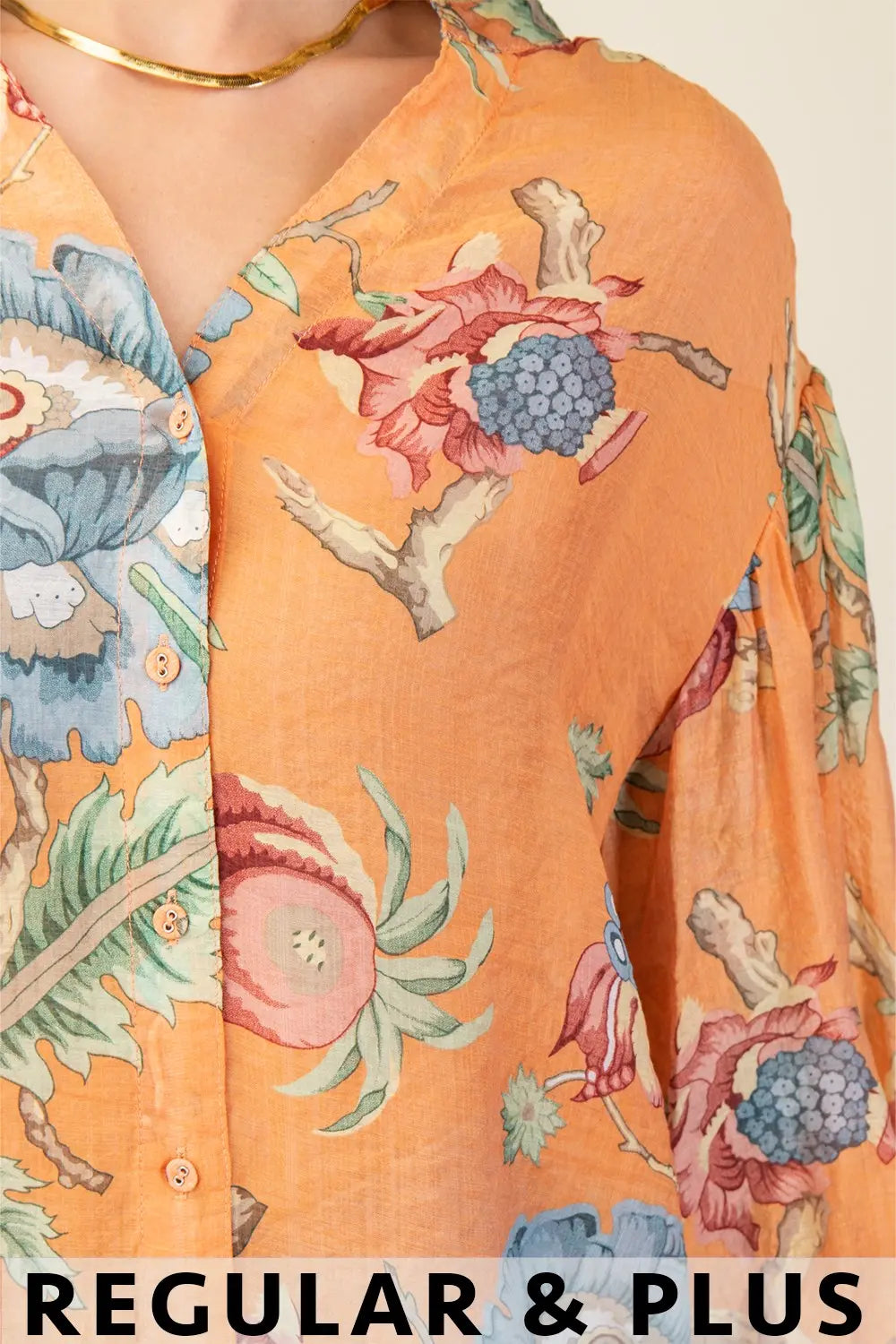 Coral Button Down Top