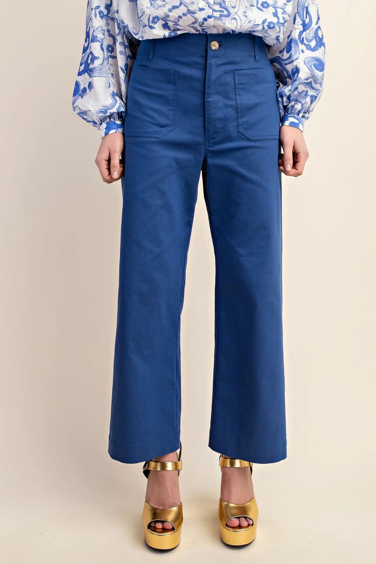 Royal Blue Cropped Summer Pants