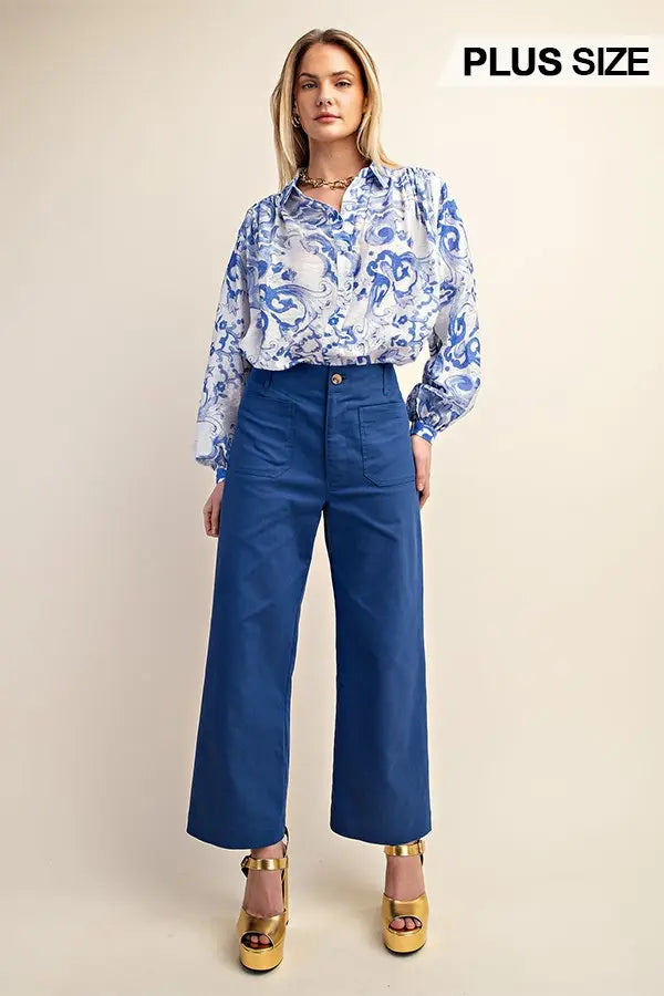 Royal Blue Cropped Summer Pants