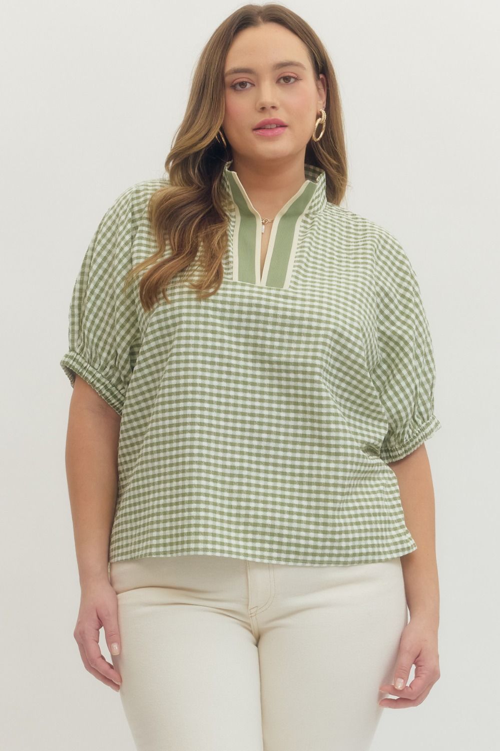 Gingham Short Sleeve Top