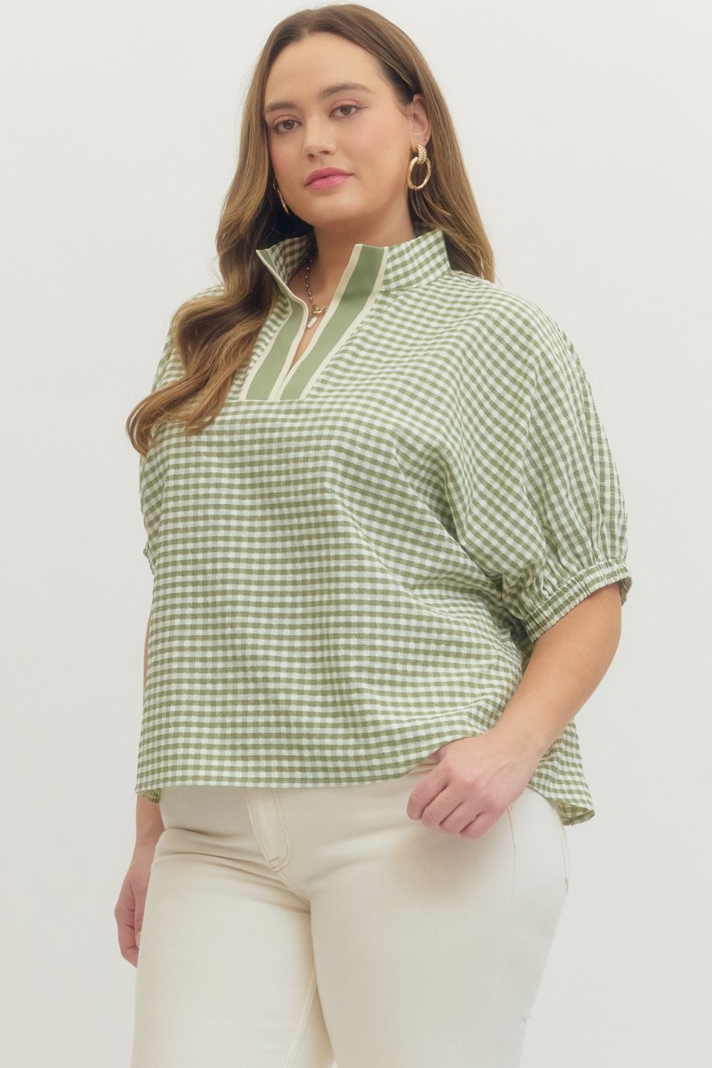 Gingham Short Sleeve Top