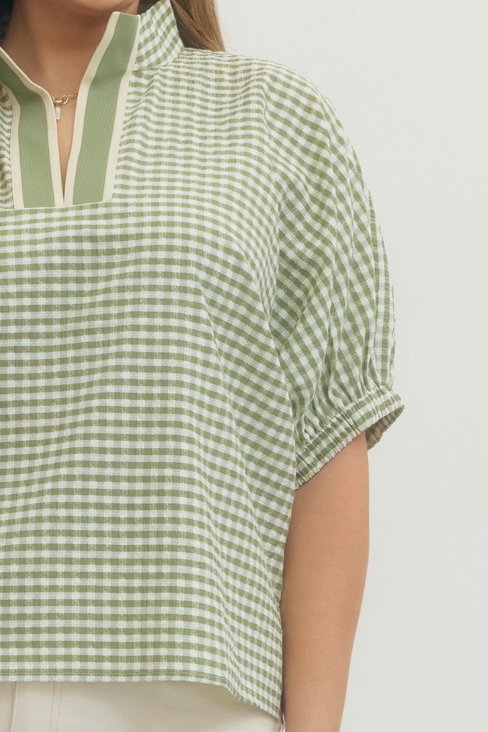 Gingham Short Sleeve Top