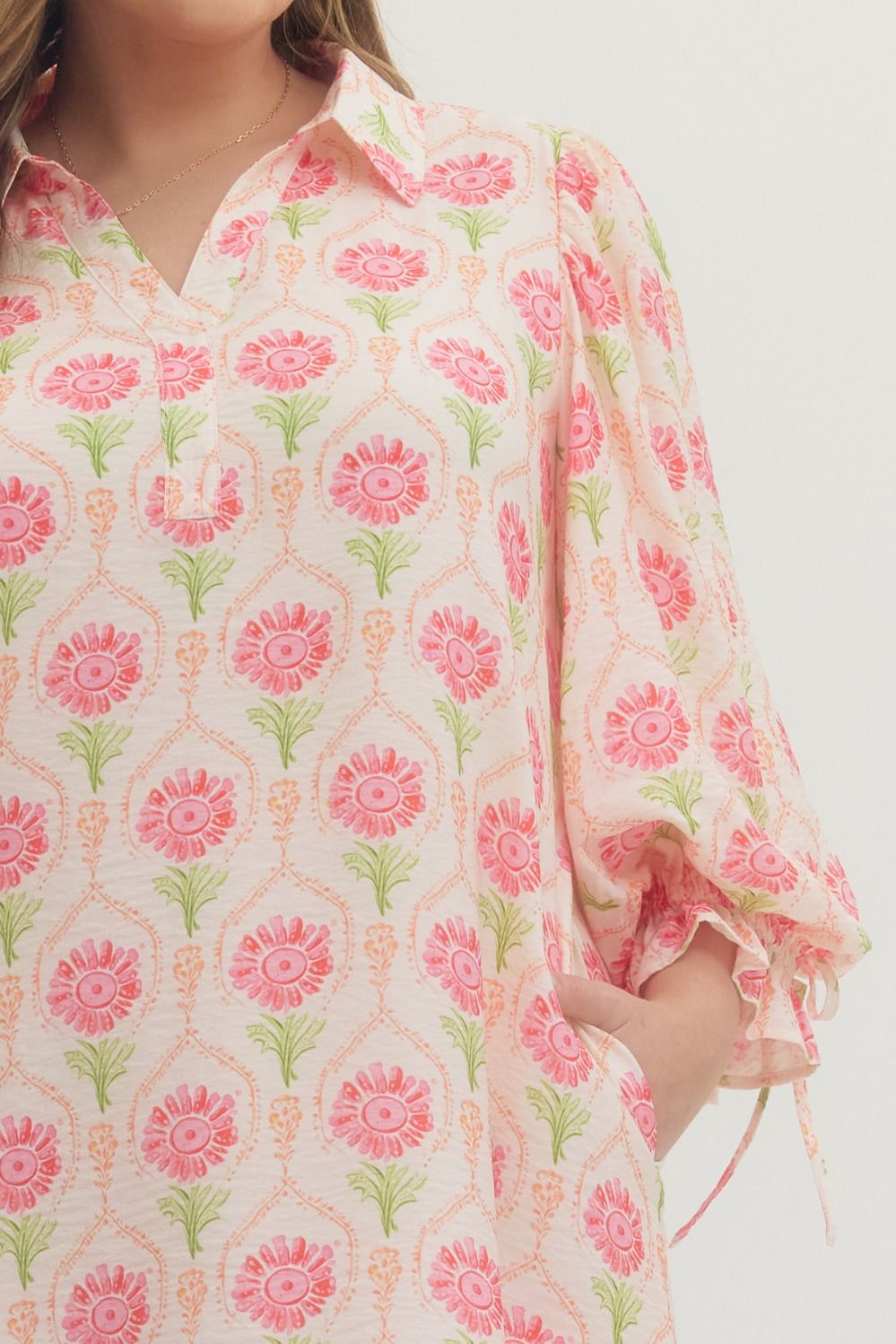 Floral Dress 3/4 Sleeve Mini Dress