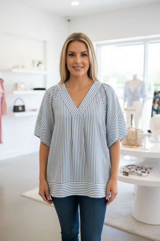 Striped Short Sleeve Top