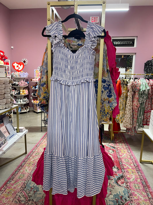 Striped Sleeveless Maxi Dress