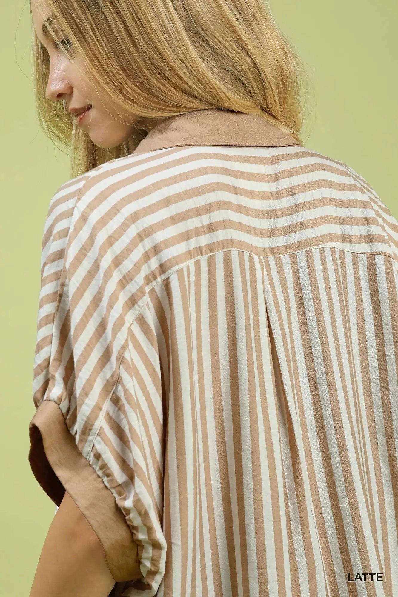Striped Collared Oversized Top