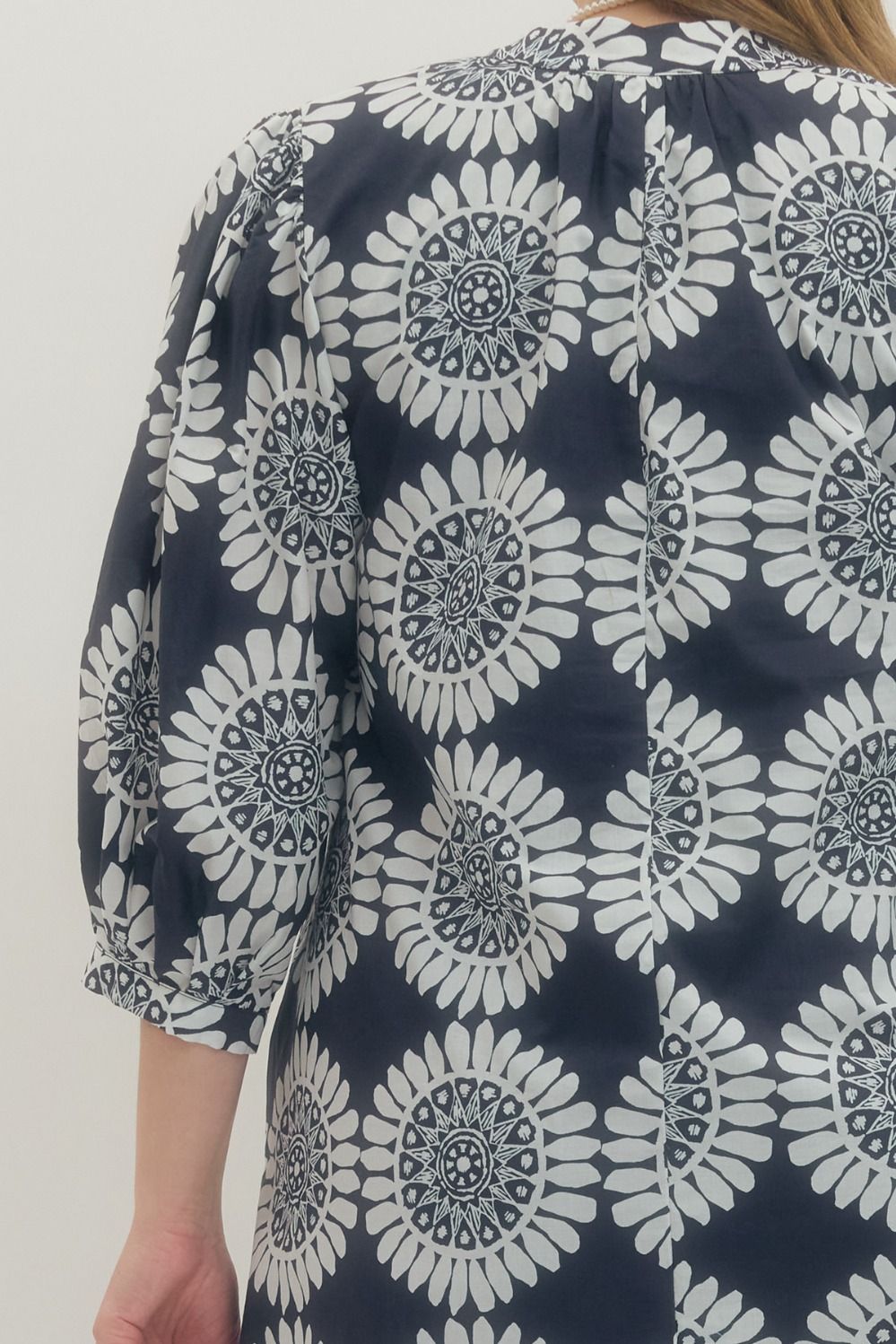 Navy Medallion Mini Dress
