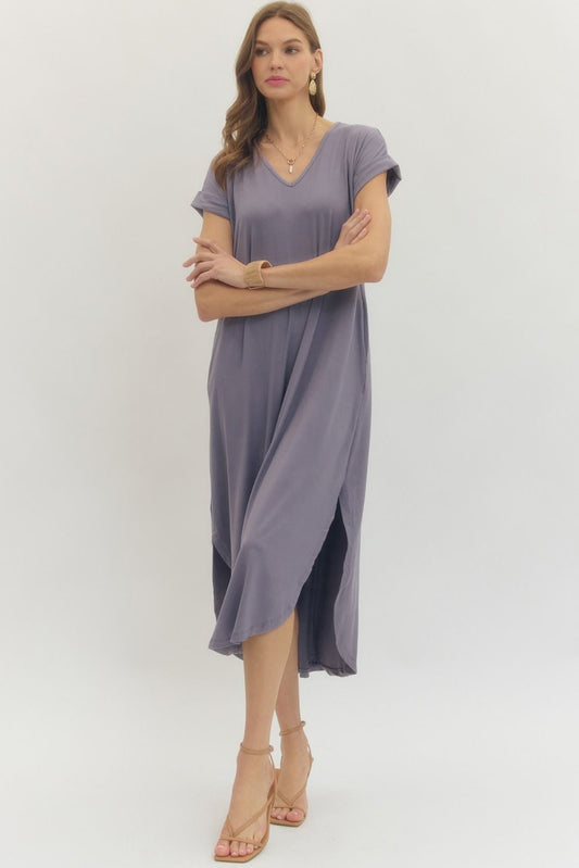 Solid Jersey Knit Dress
