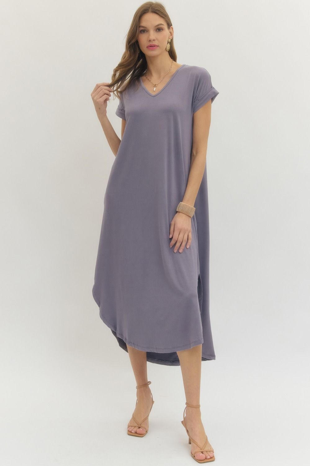 Solid Jersey Knit Dress
