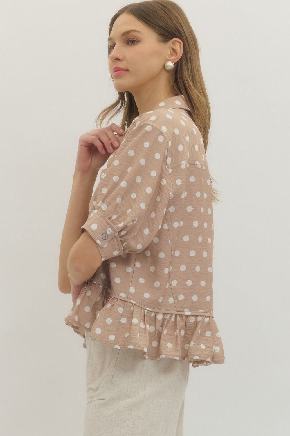 Polka Dot Short Sleeve Top
