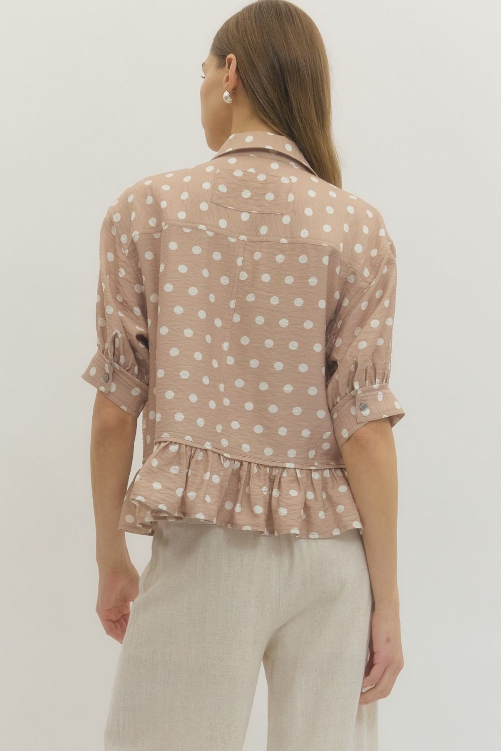 Polka Dot Short Sleeve Top
