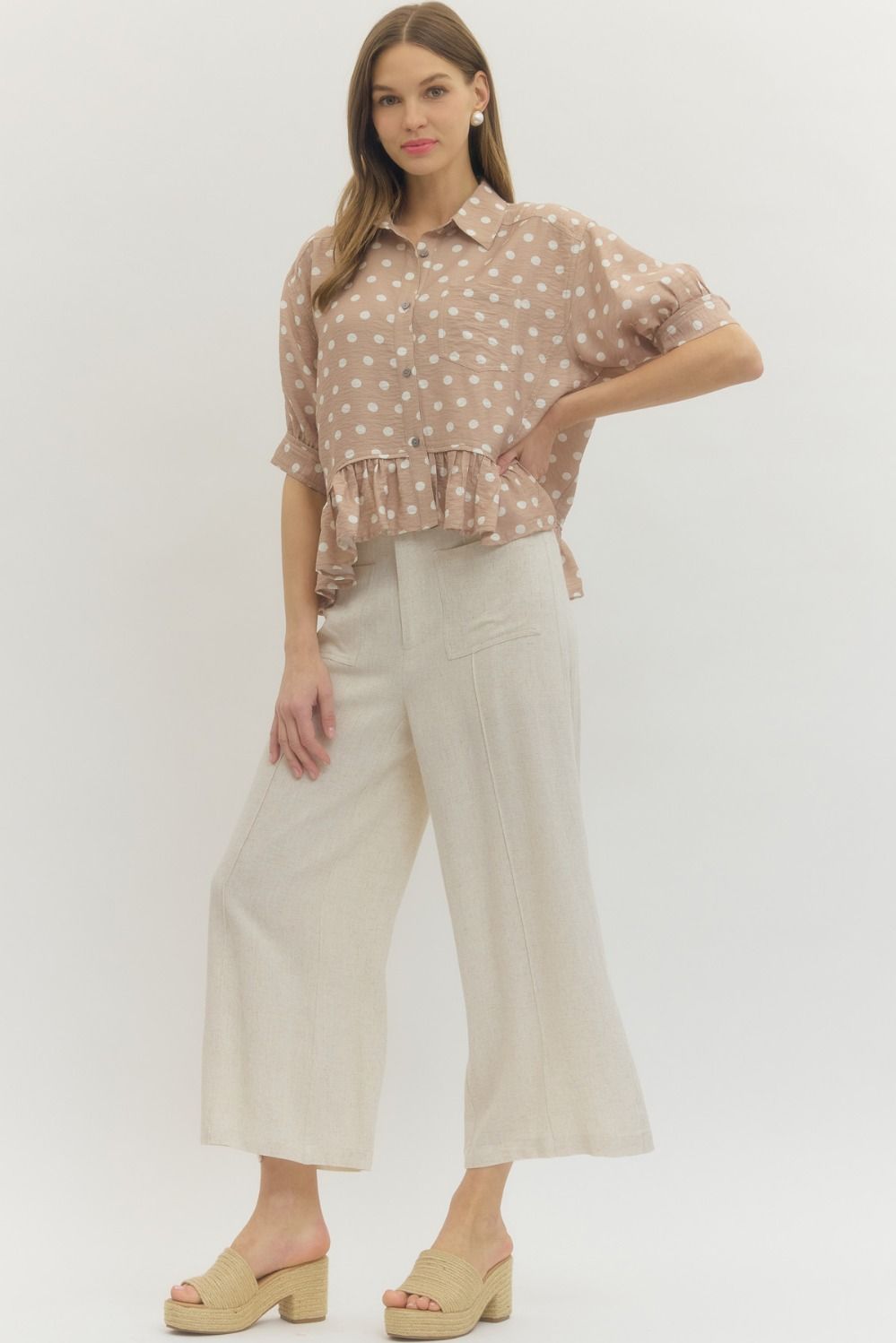 Polka Dot Short Sleeve Top
