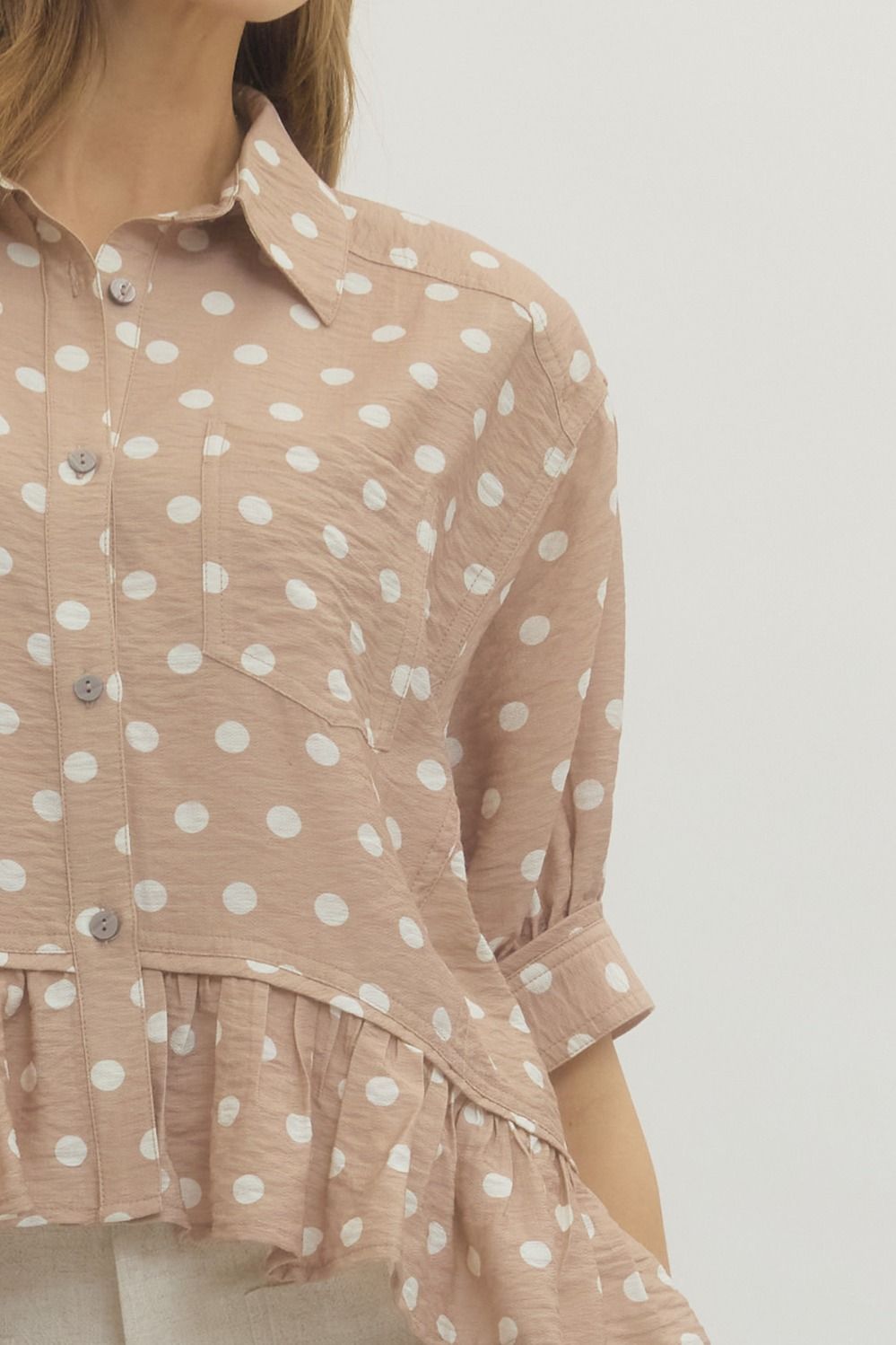 Polka Dot Short Sleeve Top