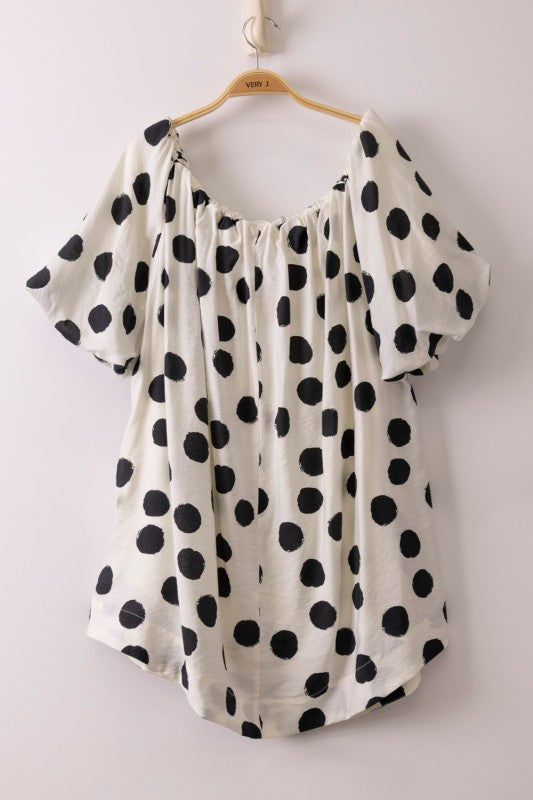 Polka Dot Woven Mini Dress