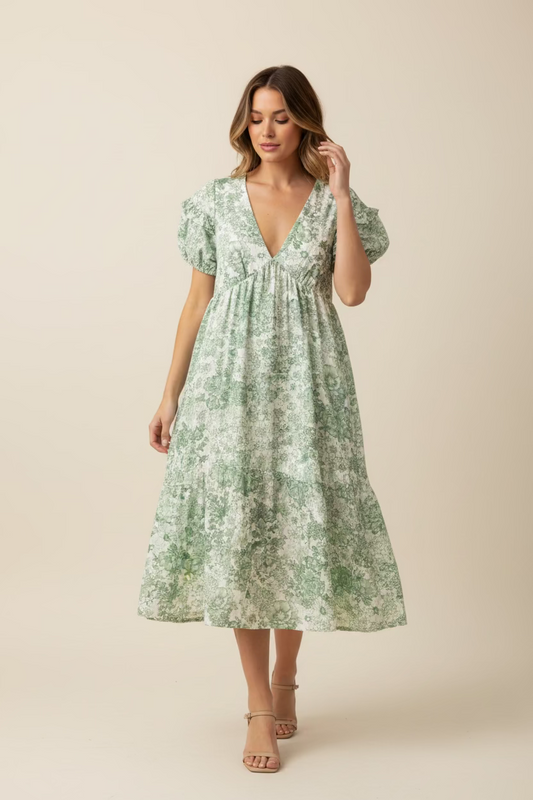 Green Floral Dress