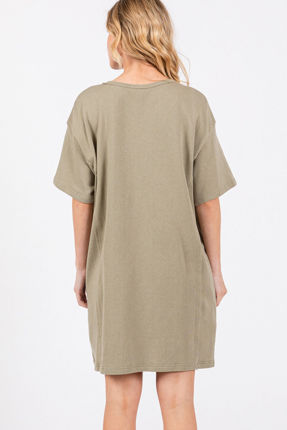 Olive Short Sleeve T-shirt Dress