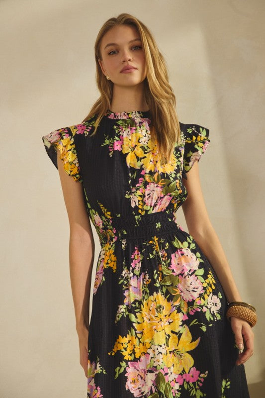 Floral Printed Midi Dress
