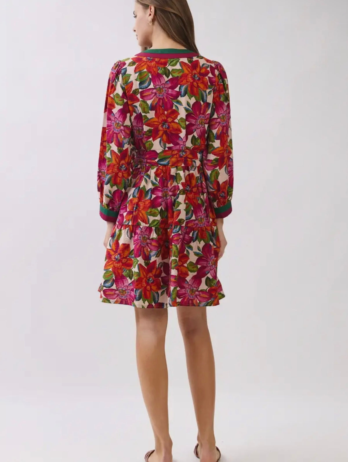 Mixed Floral Printed Mini Dress