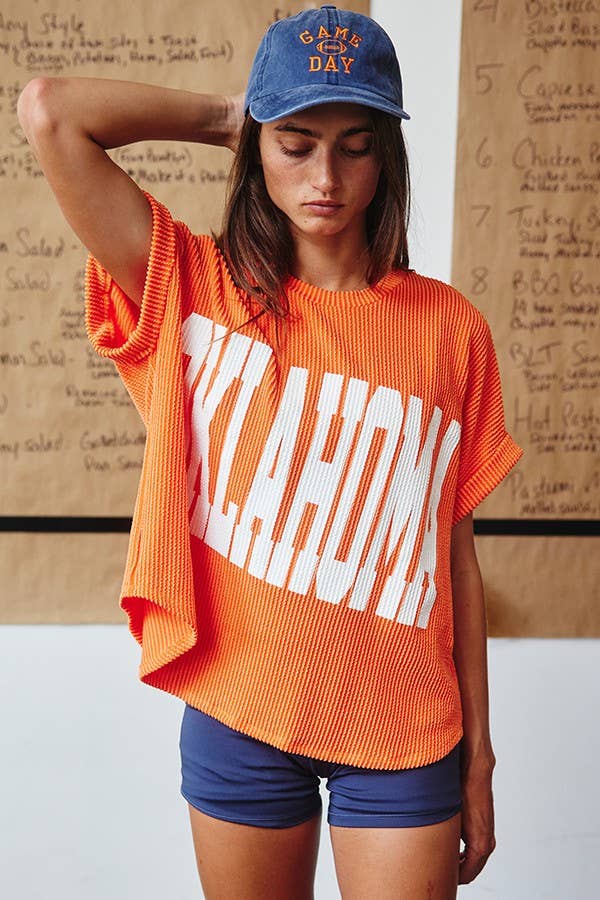 'OKLAHOMA' Comfy Oversize Graphic Sweatshirt Top