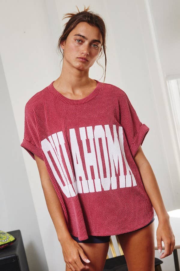 'OKLAHOMA' Comfy Oversize Graphic Sweatshirt Top