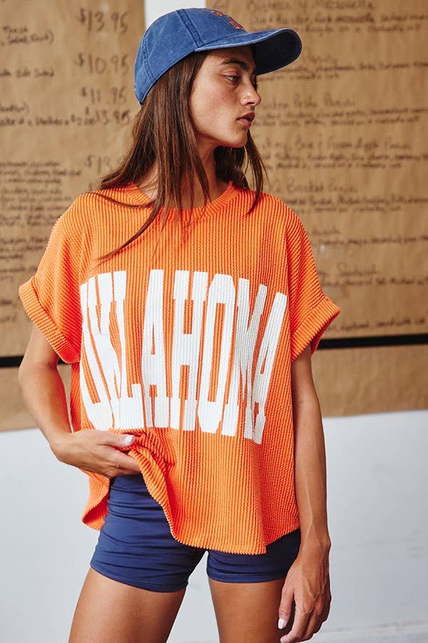 'OKLAHOMA' Comfy Oversize Graphic Sweatshirt Top