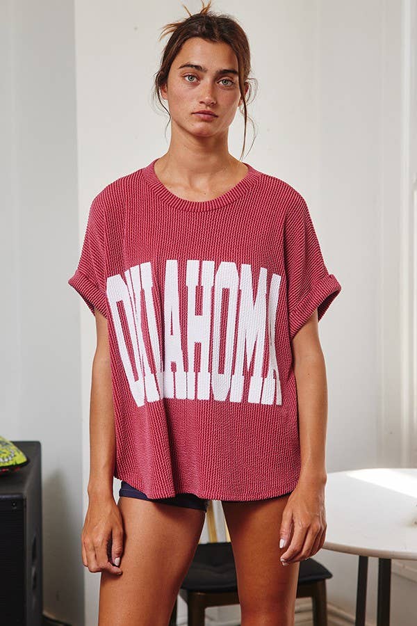 'OKLAHOMA' Comfy Oversize Graphic Sweatshirt Top