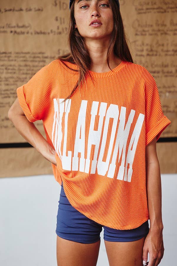 'OKLAHOMA' Comfy Oversize Graphic Sweatshirt Top