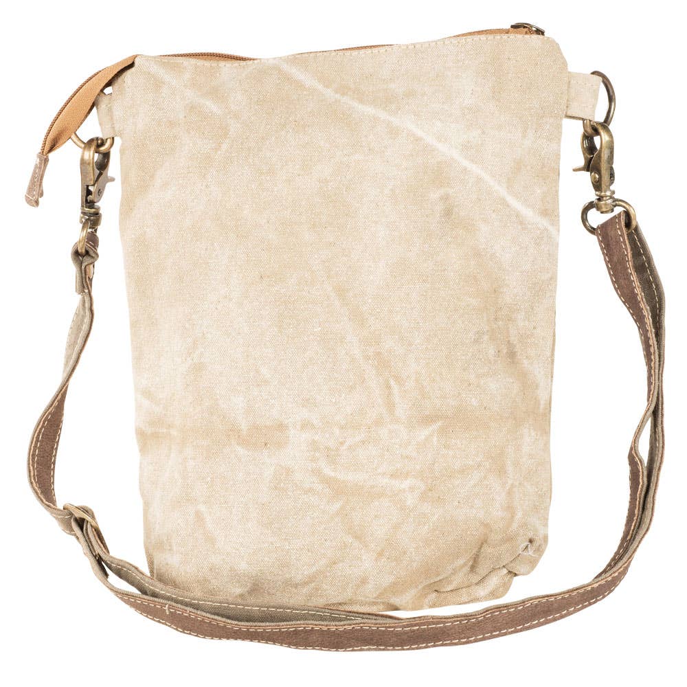 Clea Ray Canvas Bags & Clothing - Double Zipper Peace Patience Crossbody