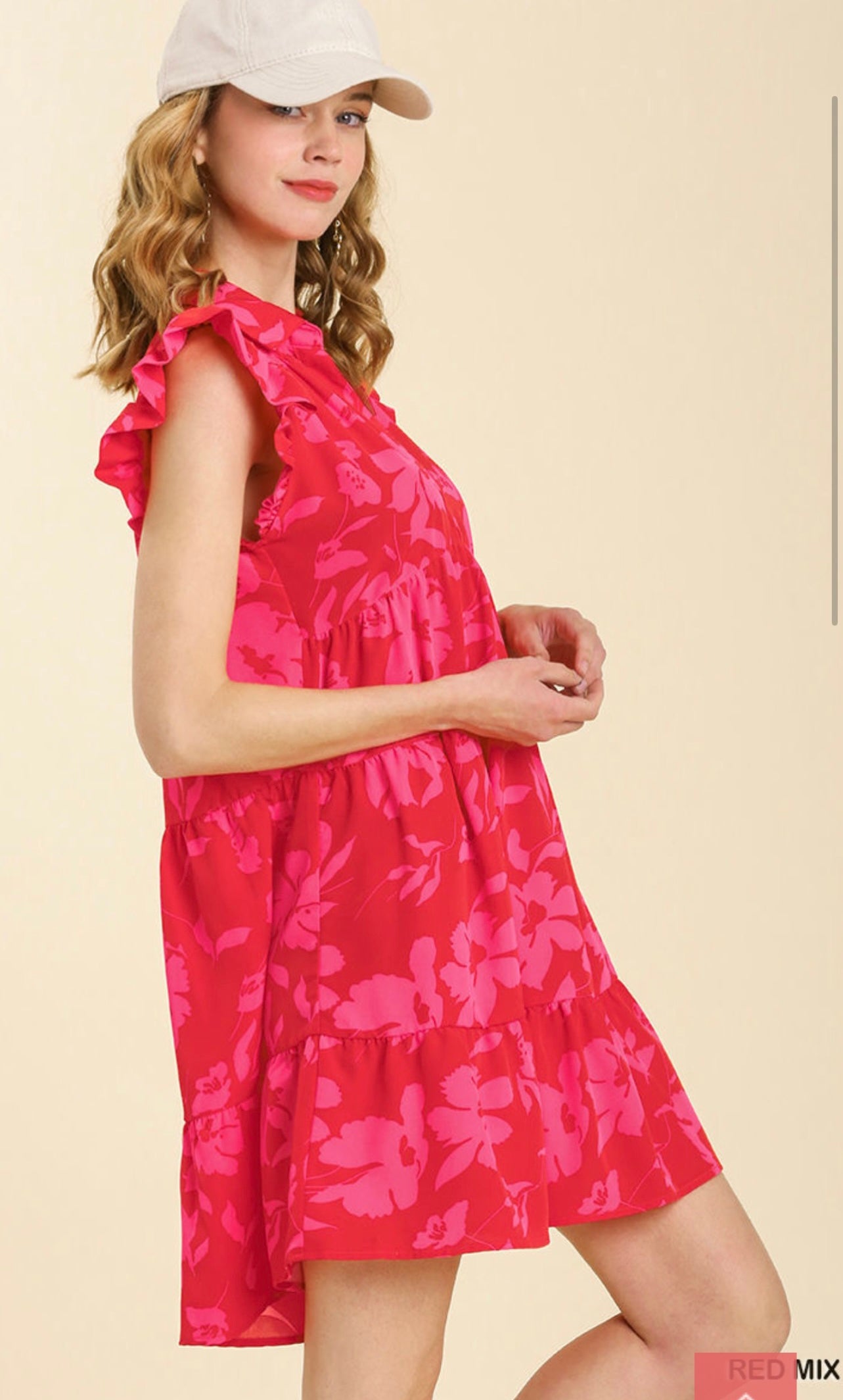 Red and Pink Floral Umgee Dress