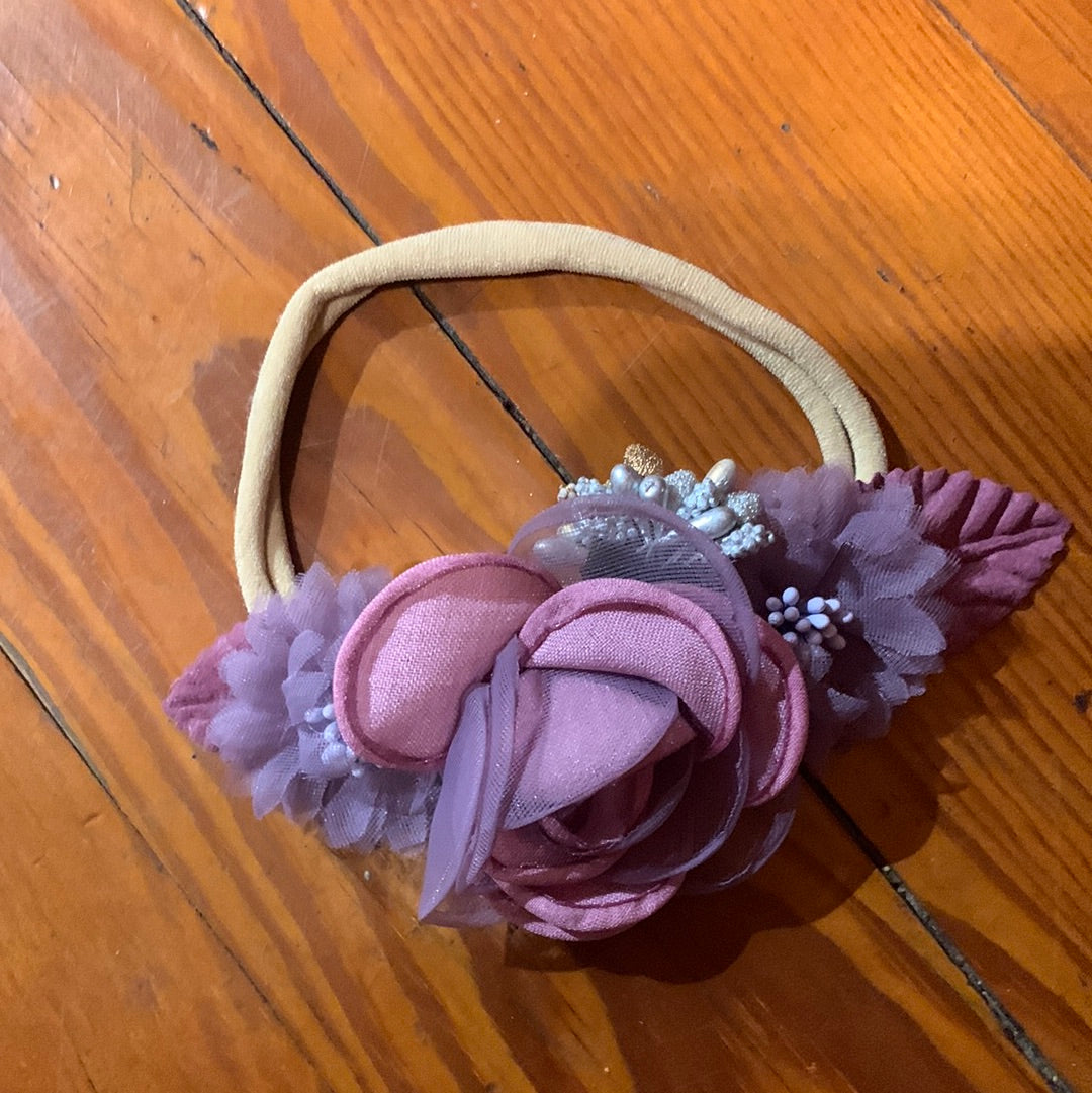 Large headband with flowers