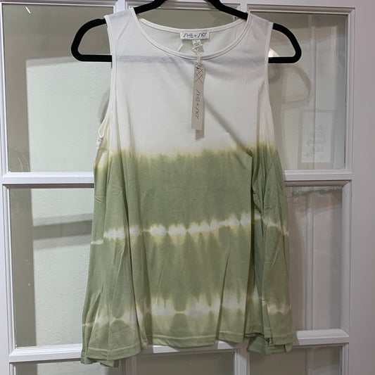 Olive Tie Dye tank With flare bottom
